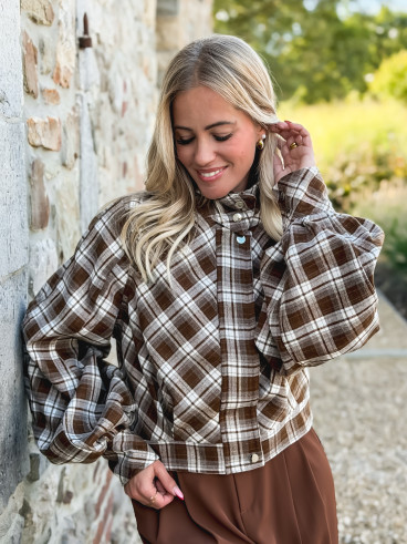 Veste à carreaux Julia - Marron/Gris Veste à carreaux Julia - Marron/Gris