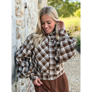 Veste à carreaux Julia - Marron/Gris
