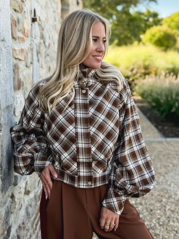 Veste à carreaux Julia - Marron/Gris Veste à carreaux Julia - Marron/Gris