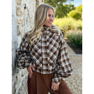 Veste à carreaux Julia - Marron/Gris