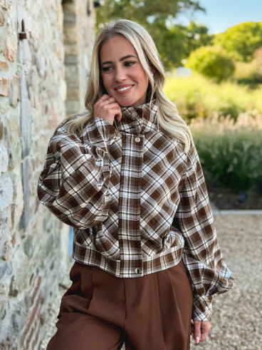 Veste à carreaux Julia - Marron/Gris Veste à carreaux Julia - Marron/Gris