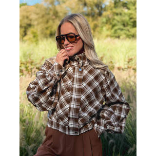 Veste à carreaux Julia - Marron/Gris