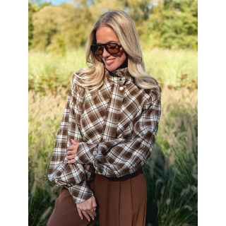 Veste à carreaux Julia - Marron/Gris