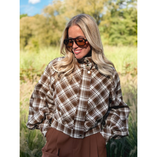 Veste à carreaux Julia - Marron/Gris