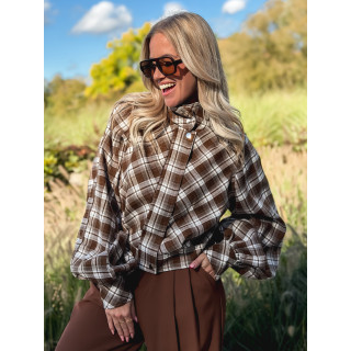 Veste à carreaux Julia - Marron/Gris