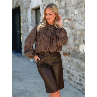 Blouse à carreaux Déania - Chocolat