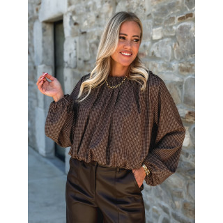 Blouse à carreaux Déania - Chocolat