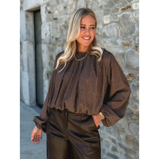 Blouse à carreaux Déania - Chocolat