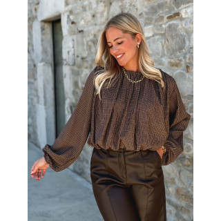 Blouse à carreaux Déania - Chocolat