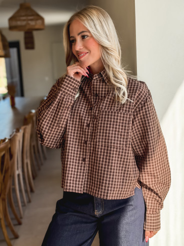 Chemise à carreaux Liorana - Chocolat