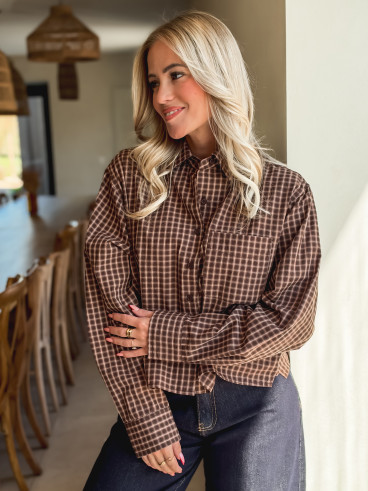Chemise à carreaux Liorana - Chocolat Chemise à carreaux Liorana - Chocolat