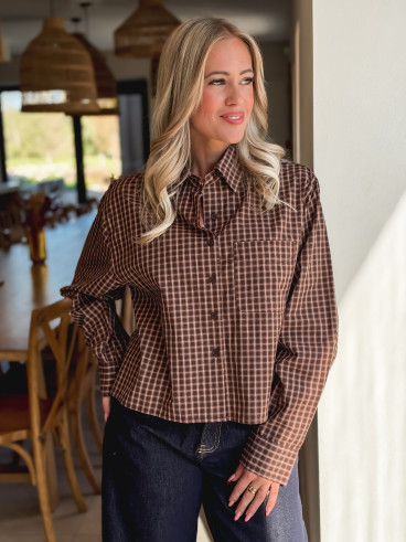 Chemise à carreaux Liorana - Chocolat