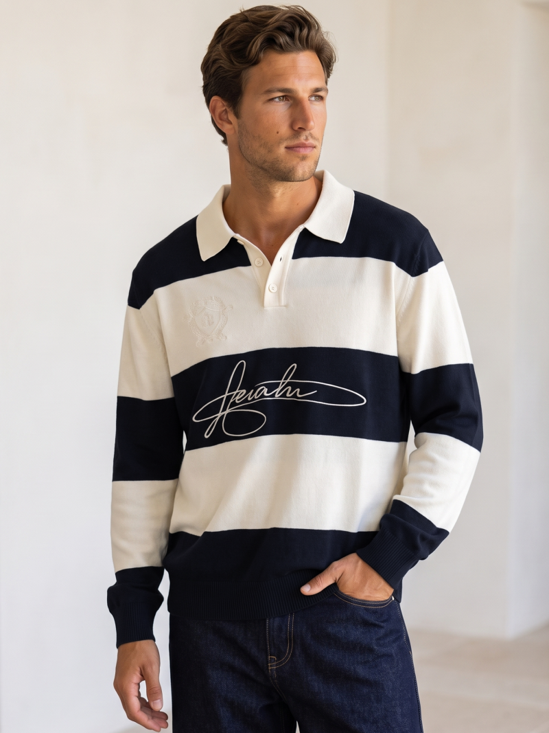 Pull ligné Harry - Bleu marine
