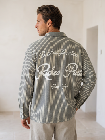 Chemise lignée Mike - Gris