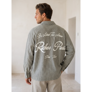 Chemise lignée Mike - Gris