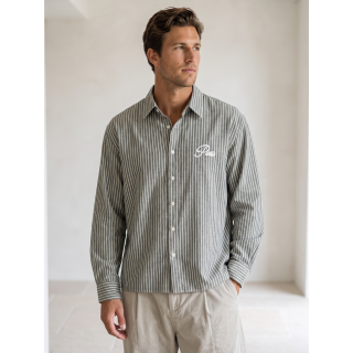 Chemise lignée Mike - Gris