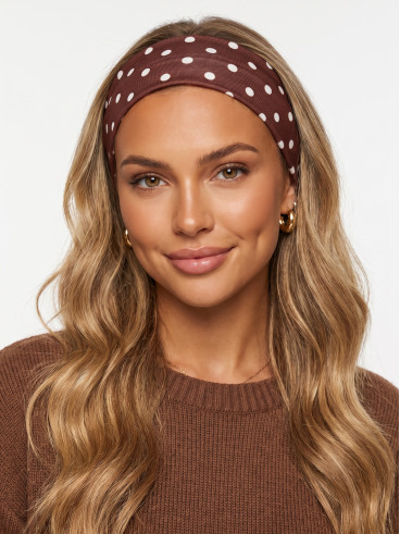 Bandeau à pois Jaliana - Chocolat