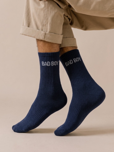 Chaussettes "Bad boy" - Bleu marine
