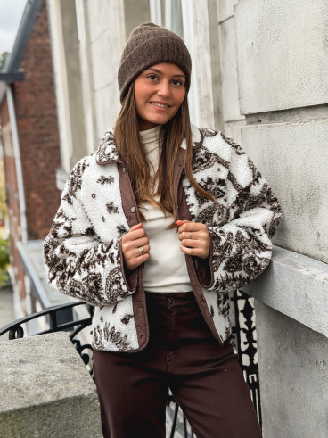 Veste réversible Stéphanie - Chocolat/Ecru