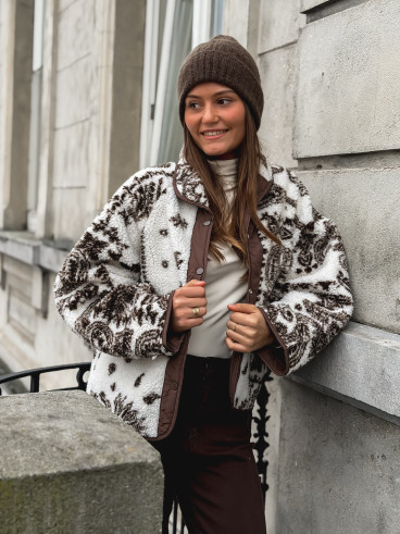 Veste réversible Stéphanie - Chocolat/Ecru