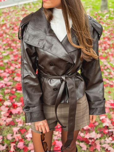 Veste en simili Nepal - Chocolat Veste en simili Nepal - Chocolat