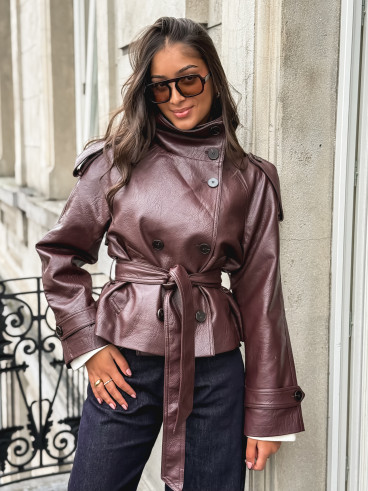 Veste en simili Nepal - Bordeaux