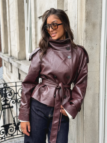 Veste en simili Nepal - Bordeaux