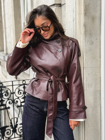 Veste en simili Nepal - Bordeaux