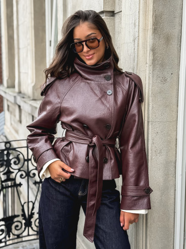 Veste en simili Nepal - Bordeaux