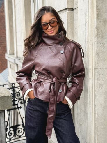 Veste en simili Nepal - Bordeaux