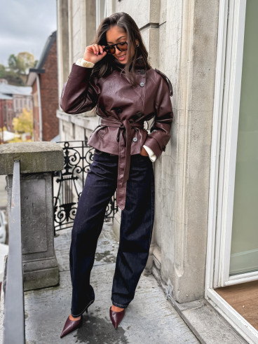 Veste en simili Nepal - Bordeaux