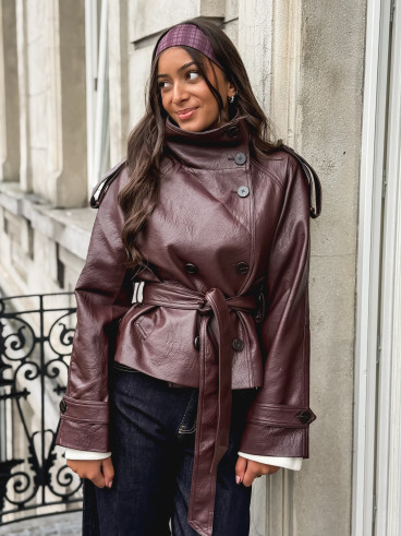 Veste en simili Nepal - Bordeaux