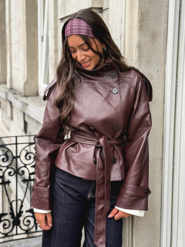 Veste en simili Nepal - Bordeaux