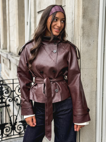 Veste en simili Nepal - Bordeaux