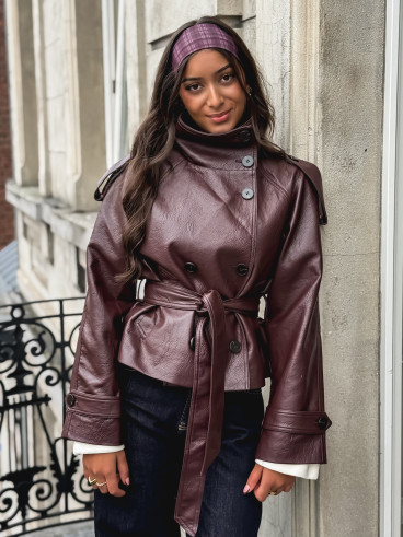 Veste en simili Nepal - Bordeaux
