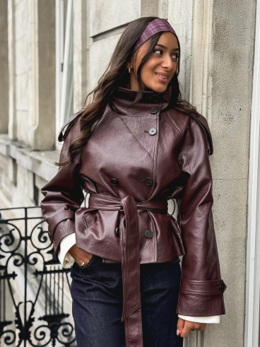 Veste en simili Nepal - Bordeaux