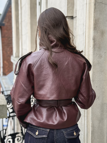 Veste en simili Nepal - Bordeaux
