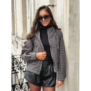 Veste à carreaux Aubélia - Gris