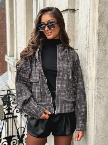 Veste à carreaux Aubélia - Gris