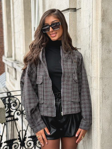 Veste à carreaux Aubélia - Gris Veste à carreaux Aubélia - Gris