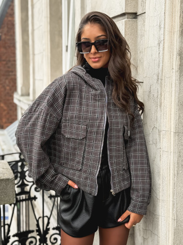 Veste à carreaux Aubélia - Gris Veste à carreaux Aubélia - Gris