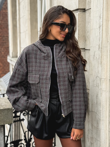 Veste à carreaux Aubélia - Gris Veste à carreaux Aubélia - Gris