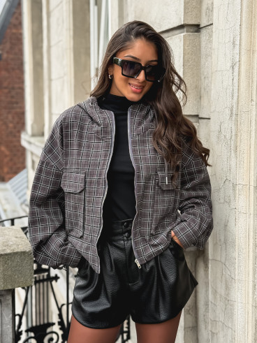 Veste à carreaux Aubélia - Gris Veste à carreaux Aubélia - Gris