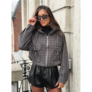 Veste à carreaux Aubélia - Gris