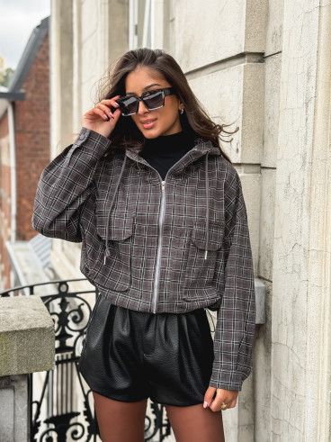 Veste à carreaux Aubélia - Gris Veste à carreaux Aubélia - Gris