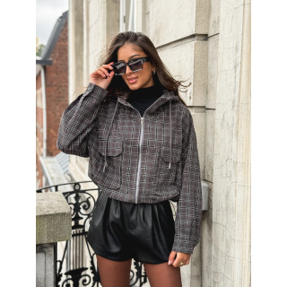 Veste à carreaux Aubélia - Gris