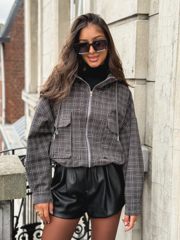 Veste à carreaux Aubélia - Gris Veste à carreaux Aubélia - Gris