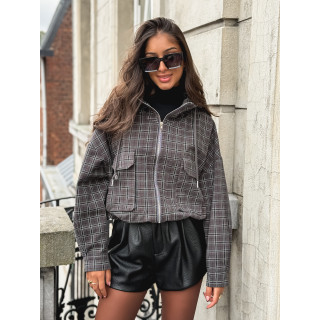 Veste à carreaux Aubélia - Gris