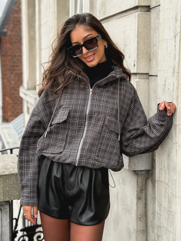 Veste à carreaux Aubélia - Gris Veste à carreaux Aubélia - Gris