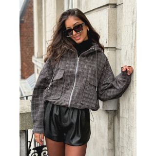 Veste à carreaux Aubélia - Gris